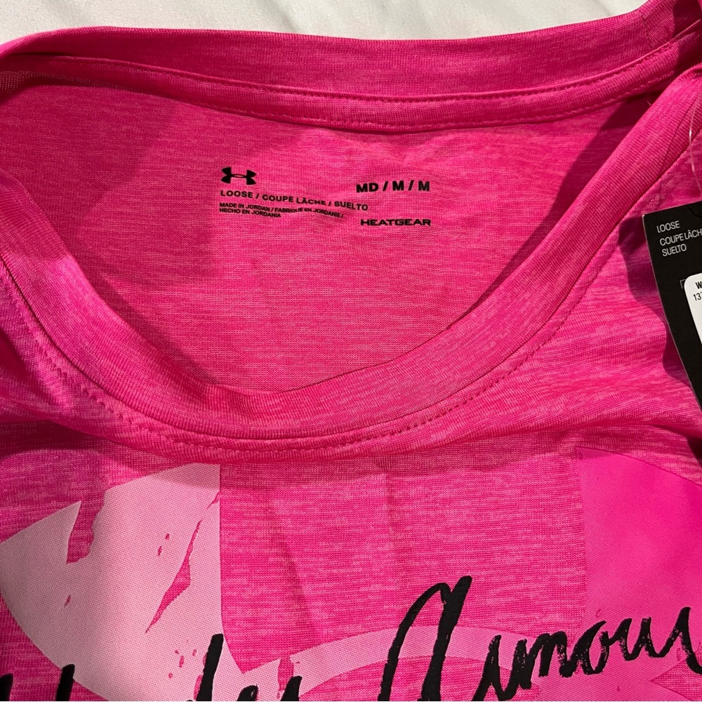 Under Armour Lot of 2 Loose Heatgear Size M Medium T-Shirts NWT-Pink & Gray - Picture 5 of 14